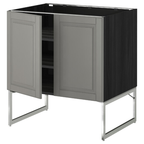 Напольный шкаф с полками, 2 двери МЕТОД черный артикуль № 990.074.46 в наличии. Онлайн магазин IKEA Беларусь. Недорогая доставка и установка.