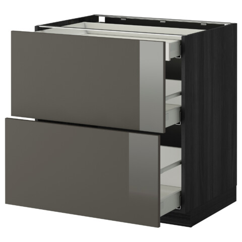 Напольный шкаф, 2 фасада, 3 ящика МЕТОД / МАКСИМЕРА черный артикуль № 891.096.62 в наличии. Online сайт ИКЕА РБ. Быстрая доставка и установка.
