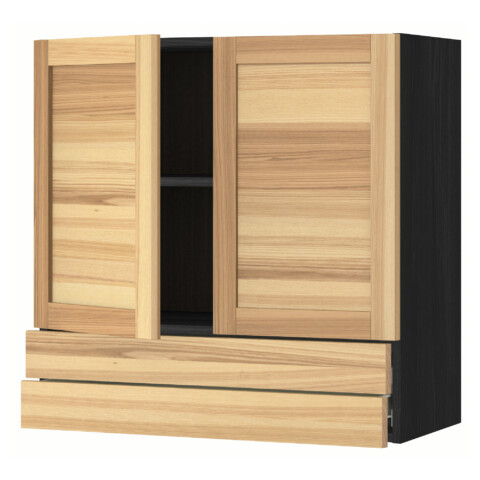 Навесной шкаф, 2 дверцы, 2 ящика МЕТОД / ФОРВАРА черный артикуль № 591.342.72 в наличии. Online сайт ИКЕА РБ. Недорогая доставка и установка.