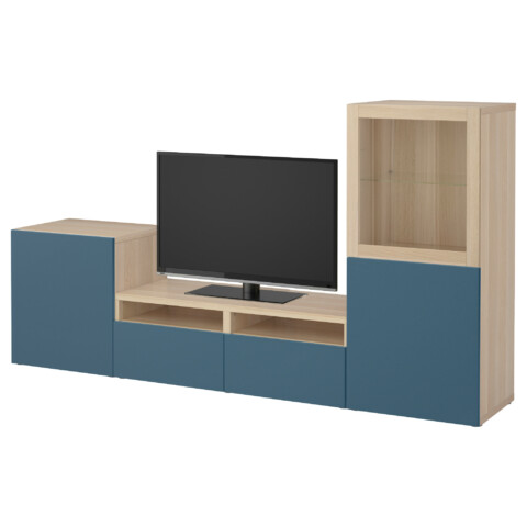 Шкаф для ТВ, комбинированный, стекляные дверцы БЕСТО темно-синий артикуль № 592.013.94 в наличии. Онлайн каталог ИКЕА РБ. Недорогая доставка и монтаж.