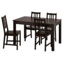 Стол и 4 стула, коричневый/коричнево-чёрный 130/190×80 см IKEA LANEBERG ЛАНЕБЕРГ / STEFAN СТЕФАН 894.829.53
