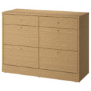 Комод с 6 ящиками, дубовый шпон, 120x47x90 см IKEA TONSTAD 506.146.24